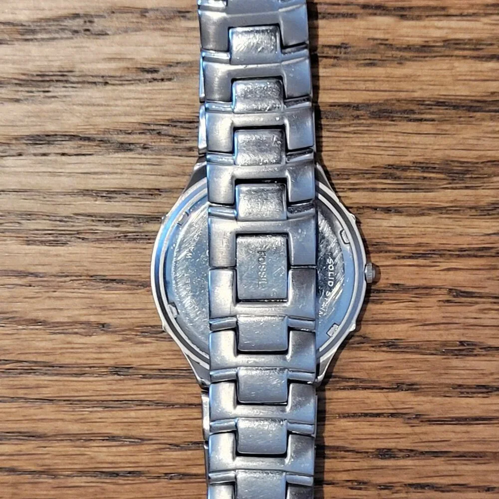 Fossil~Arkitekt~Mens Watch~FS2701~Roman Numeral~Blue Face~Date Dial Not Working